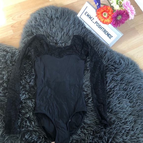 Yumiko Tops - Eleve Black Long Sleeve Ballet Leotard Size Xs